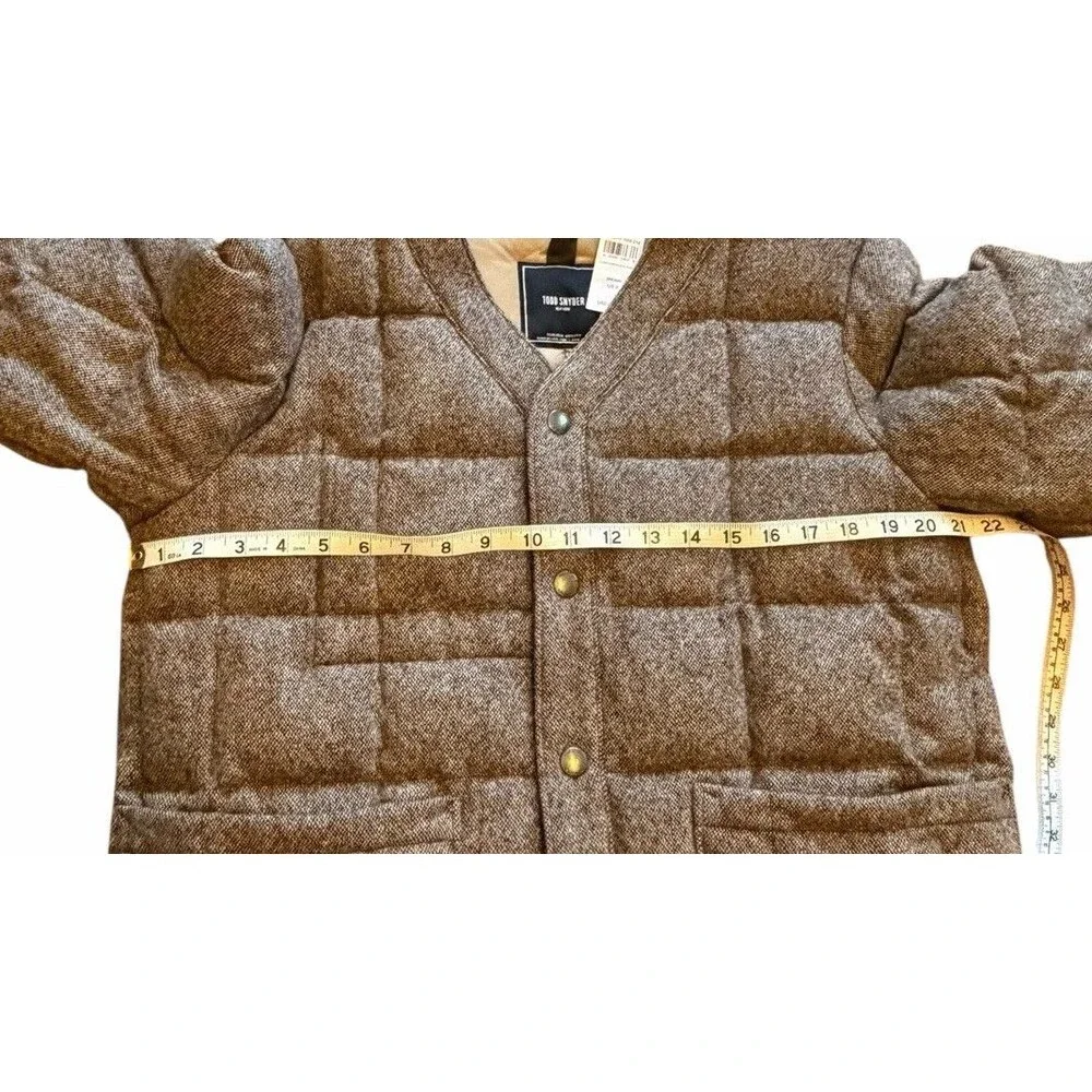 NEW $498 Todd Snyder New York Brown Tan Quilted Wool Cardigan Jacket Coat - Picture 4 of 13